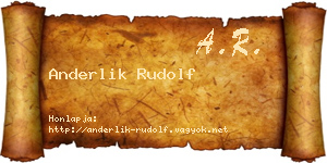 Anderlik Rudolf névjegykártya