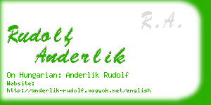 rudolf anderlik business card